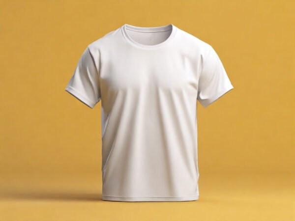 Free White T-shirt Mockup With Modern Background - Image 3