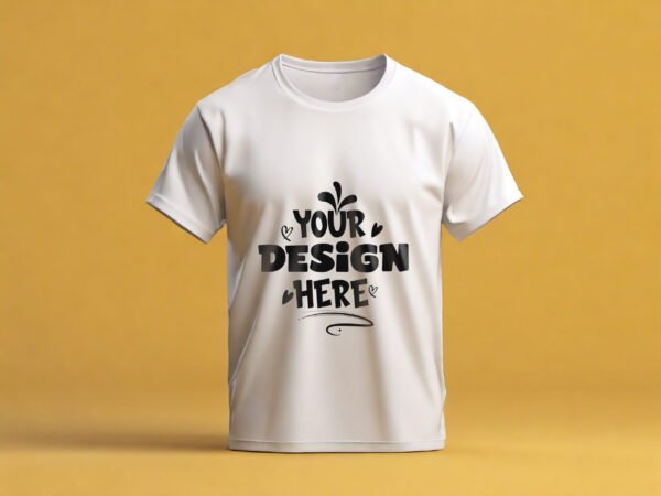 Free White T-shirt Mockup With Modern Background