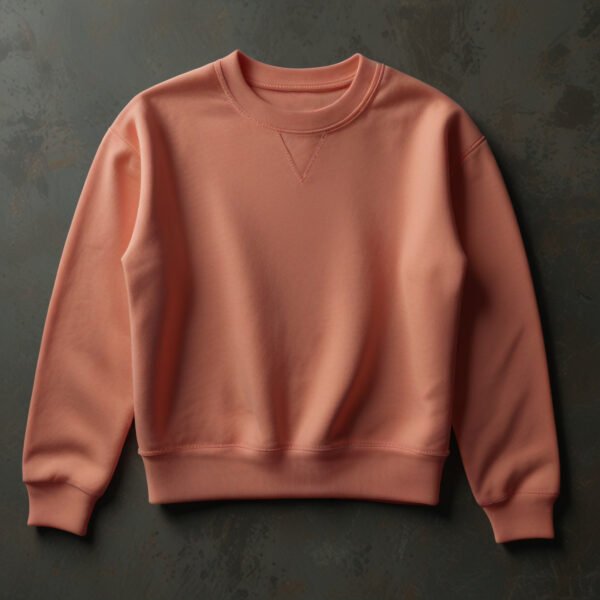 Salmon Sweatshirt for mockup with wall background - Image 3