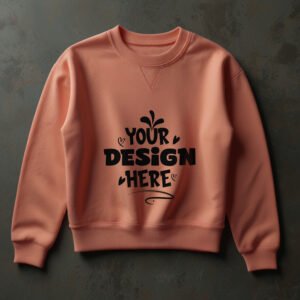 Salmon Sweatshirt for mockup with wall background