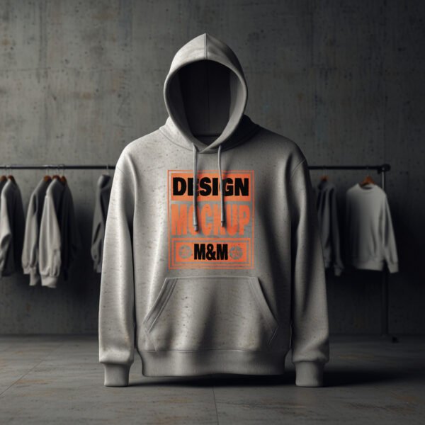 Soft Gray Hoodie mockup with clothing store background - Image 2