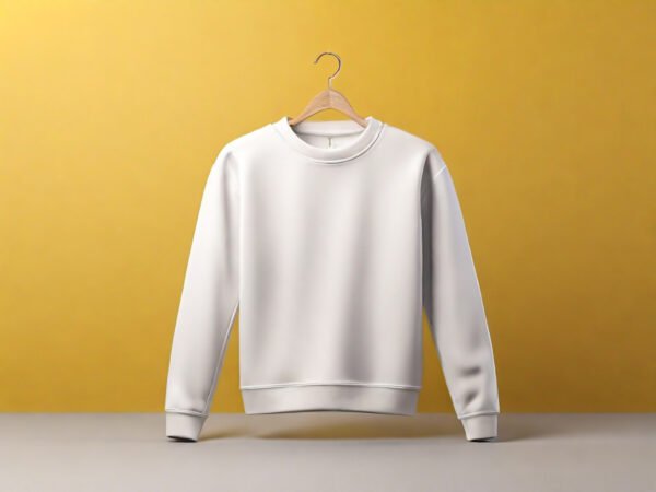 White Sweatshirt for mockup with wall background - Image 3