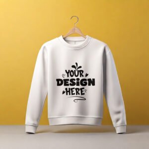 White Sweatshirt for mockup with wall background