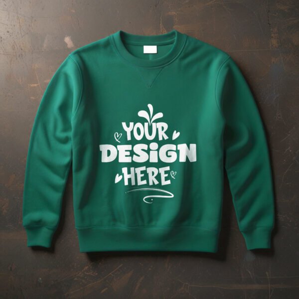 Green Sweatshirt for mockup with wall background