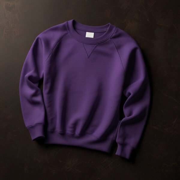 Purple Sweatshirt for mockup with wall background - Image 3