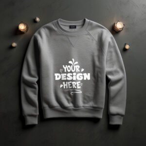 Soft gray Sweatshirt for mockup with wall background